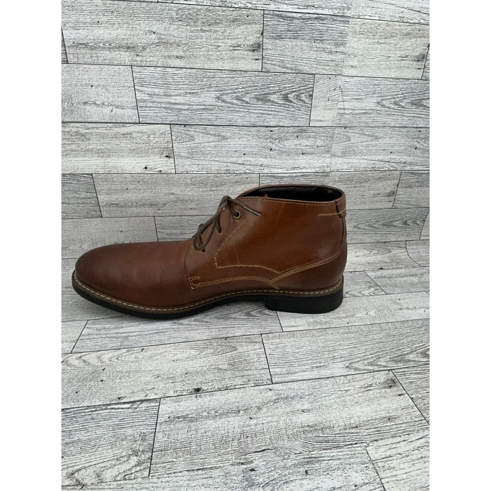 Rockport Mens Leather Chukka Boots Brown Lace Up Comfort Flexible US 10.5